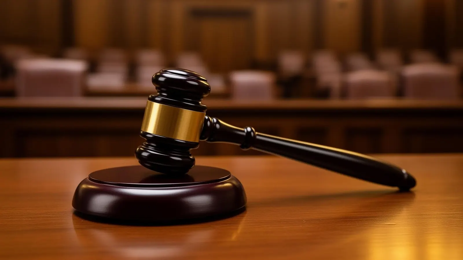 Judge's gavel on the bench of an El Paso courtroom